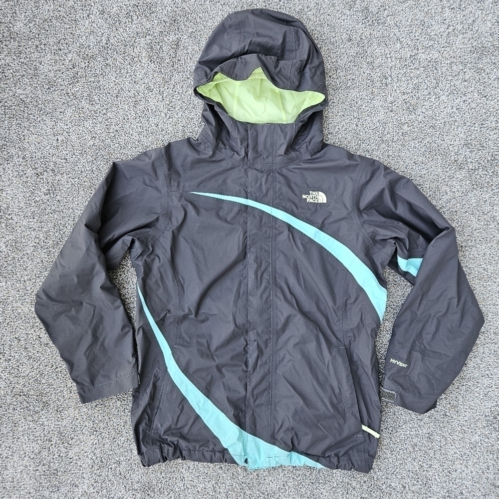 The North Face Dryvent Girls Rain Jacket Hooded Waterproof Coat Girls Size XL 18